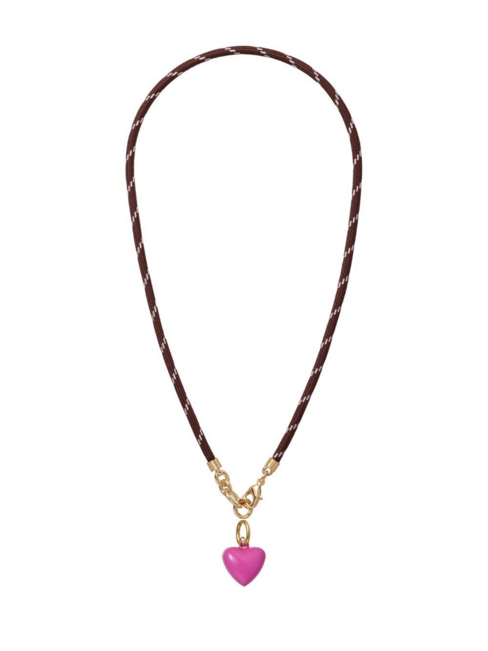 Roxanne Assoulin The Happy Cord
Charm Necklace Brown Cord Magenta Charm